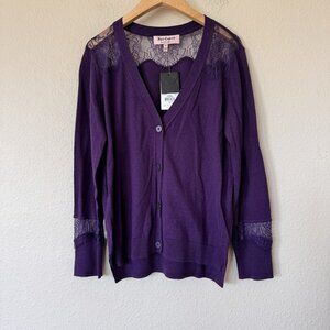 Juicy Couture Womens BlackBerry Brittany Cardigan Size Medium Purple